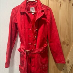 Old Navy Women's Bright Red Trench Coat